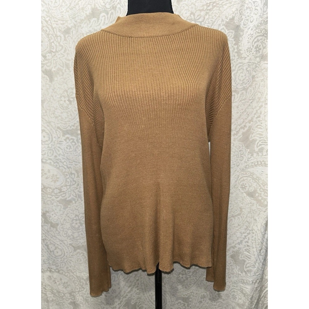 Coldwater Creek Women's Jacket 12 Brown Ribbon Weave Blazer And Mock Neck LS - Picture 3 of 12